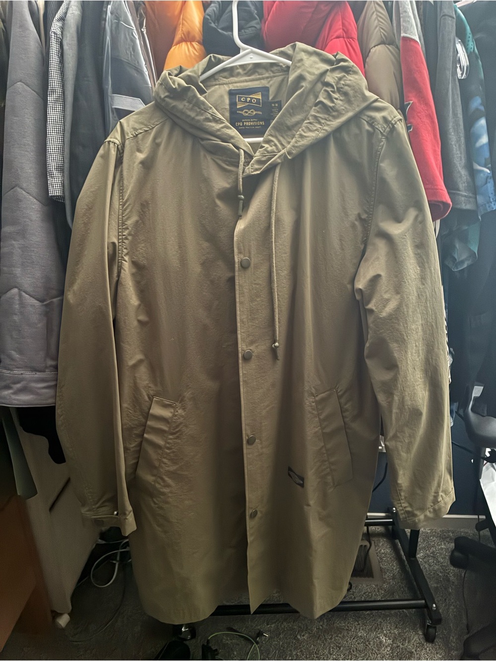 CPO Provisions Rain Coat Size Medium Like New Green